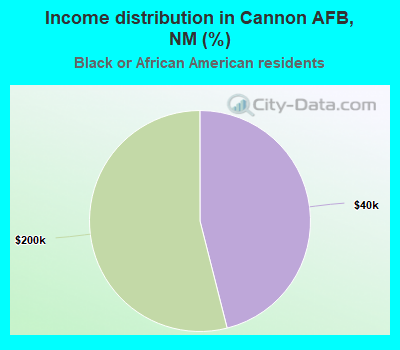 Income distribution in Cannon AFB, NM (%)