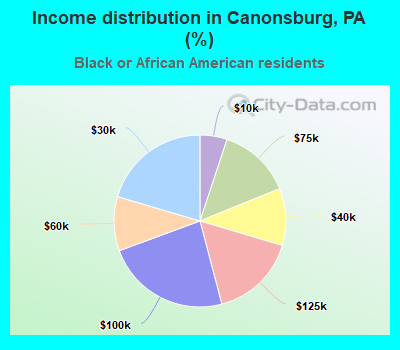 Income distribution in Canonsburg, PA (%)