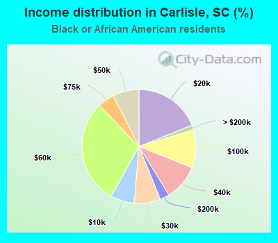 Income distribution in Carlisle, SC (%)
