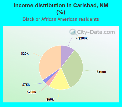 Income distribution in Carlsbad, NM (%)