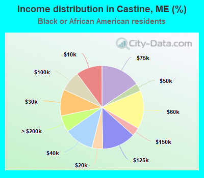 Income distribution in Castine, ME (%)