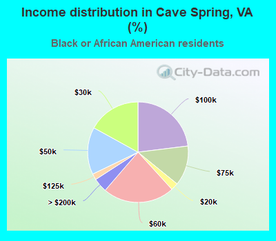 Income distribution in Cave Spring, VA (%)