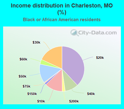 Income distribution in Charleston, MO (%)
