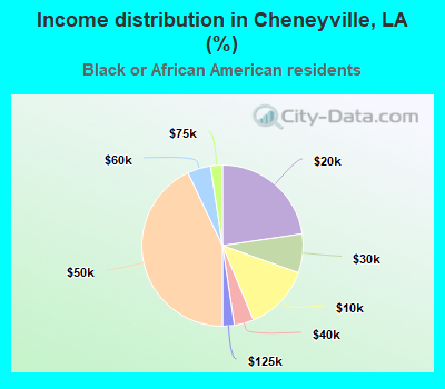 Income distribution in Cheneyville, LA (%)