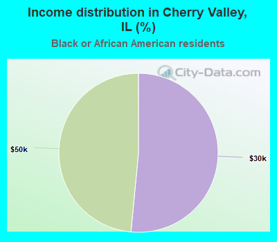 Income distribution in Cherry Valley, IL (%)