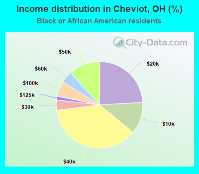 Income distribution in Cheviot, OH (%)