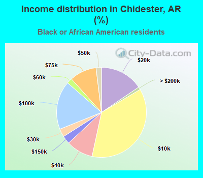 Income distribution in Chidester, AR (%)