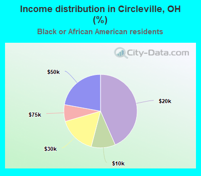 Income distribution in Circleville, OH (%)