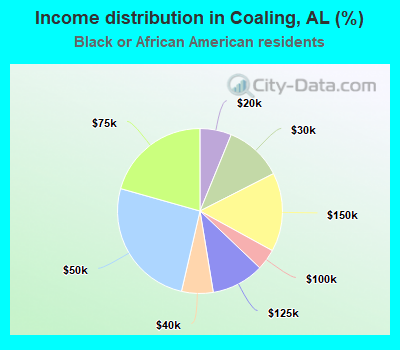 Income distribution in Coaling, AL (%)