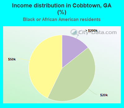 Income distribution in Cobbtown, GA (%)