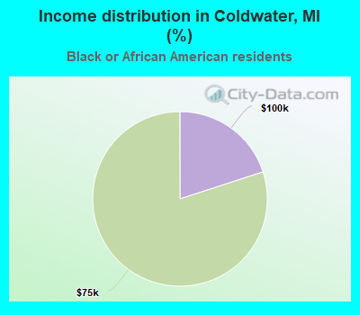 Income distribution in Coldwater, MI (%)
