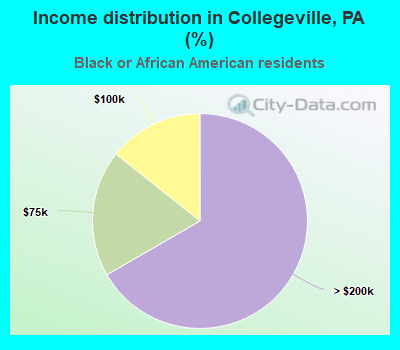 Income distribution in Collegeville, PA (%)