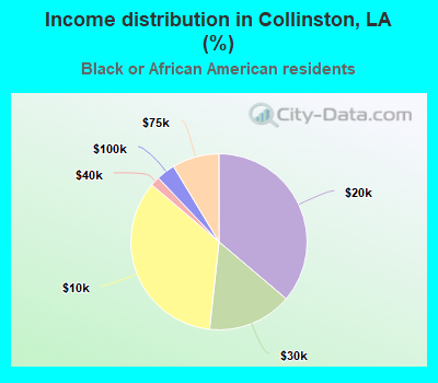 Income distribution in Collinston, LA (%)