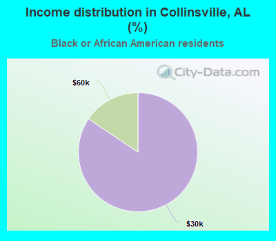 Income distribution in Collinsville, AL (%)