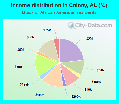 Income distribution in Colony, AL (%)