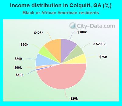Income distribution in Colquitt, GA (%)