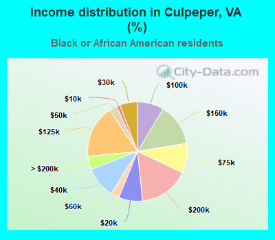 Income distribution in Culpeper, VA (%)