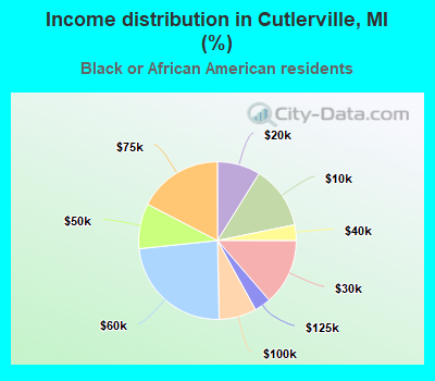 Income distribution in Cutlerville, MI (%)