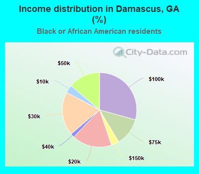 Income distribution in Damascus, GA (%)