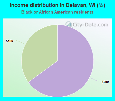 Income distribution in Delavan, WI (%)
