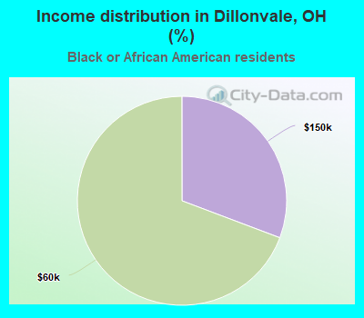 Income distribution in Dillonvale, OH (%)