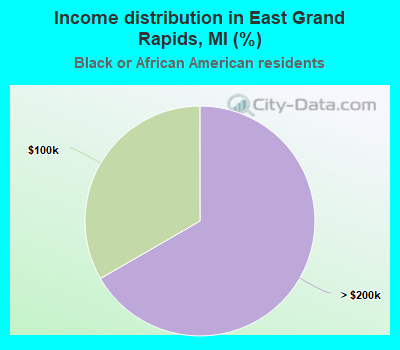 Income distribution in East Grand Rapids, MI (%)