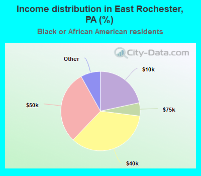 Income distribution in East Rochester, PA (%)