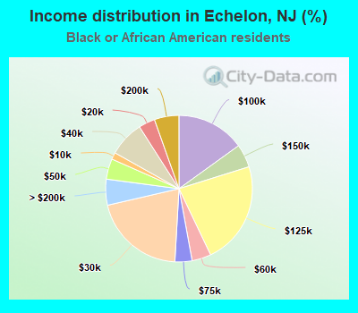 Income distribution in Echelon, NJ (%)
