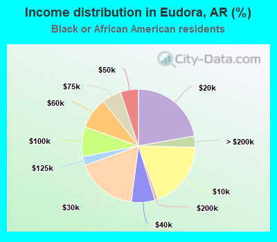 Income distribution in Eudora, AR (%)