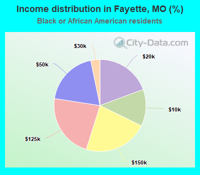 Income distribution in Fayette, MO (%)
