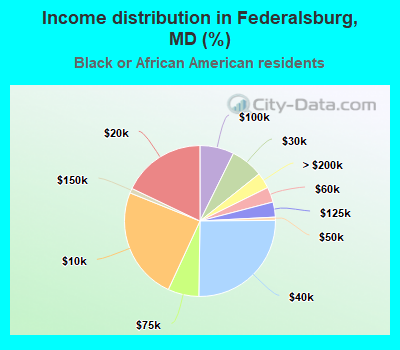 Income distribution in Federalsburg, MD (%)