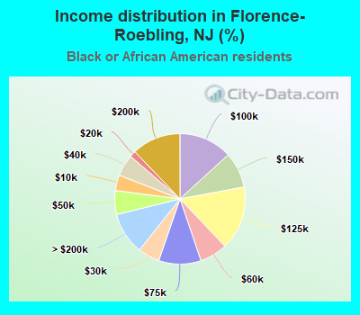 Income distribution in Florence-Roebling, NJ (%)