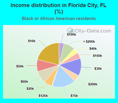 Income distribution in Florida City, FL (%)