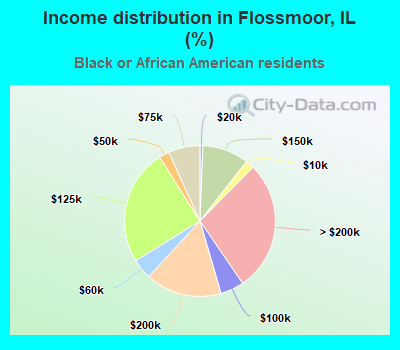 Income distribution in Flossmoor, IL (%)
