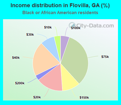 Income distribution in Flovilla, GA (%)