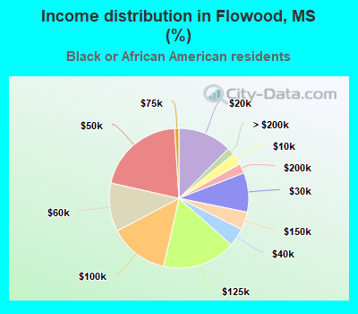 Income distribution in Flowood, MS (%)