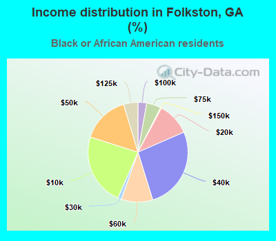 Income distribution in Folkston, GA (%)