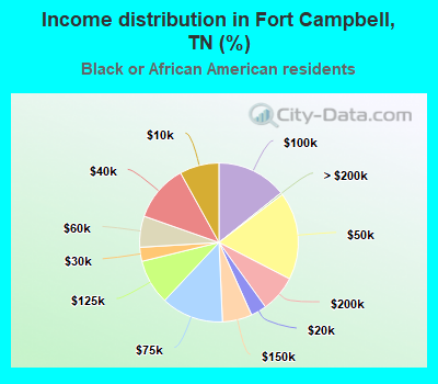 Income distribution in Fort Campbell, TN (%)