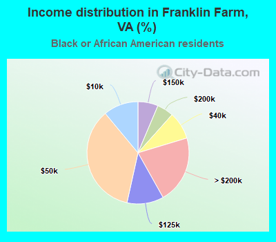 Income distribution in Franklin Farm, VA (%)