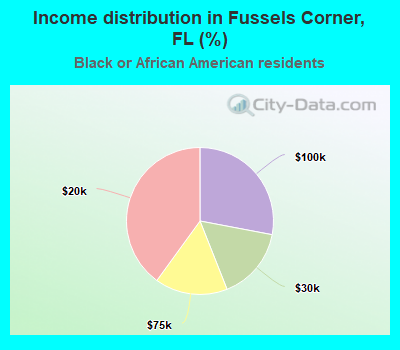 Income distribution in Fussels Corner, FL (%)