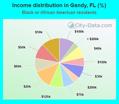 Income distribution in Gandy, FL (%)