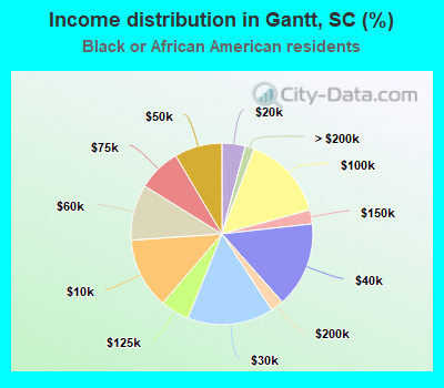 Income distribution in Gantt, SC (%)