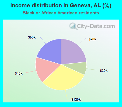 Income distribution in Geneva, AL (%)
