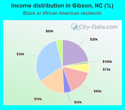 Income distribution in Gibson, NC (%)