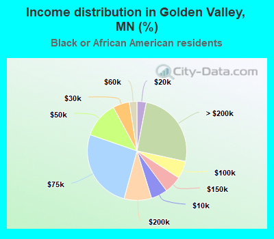 Income distribution in Golden Valley, MN (%)