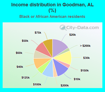 Income distribution in Goodman, AL (%)