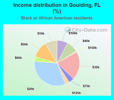 Income distribution in Goulding, FL (%)