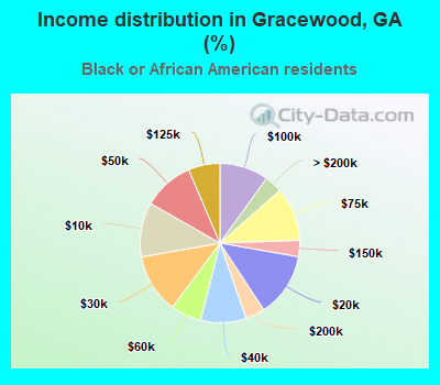 Income distribution in Gracewood, GA (%)