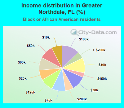 Income distribution in Greater Northdale, FL (%)