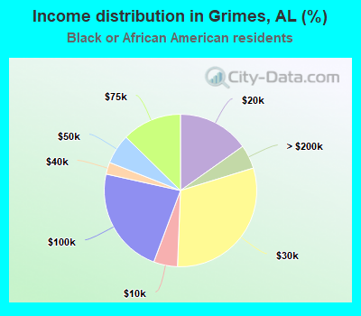 Income distribution in Grimes, AL (%)